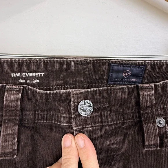 AG Adriano Goldschmied The Everett Slim Straight Corduroy Pants Brown MEN 30x34